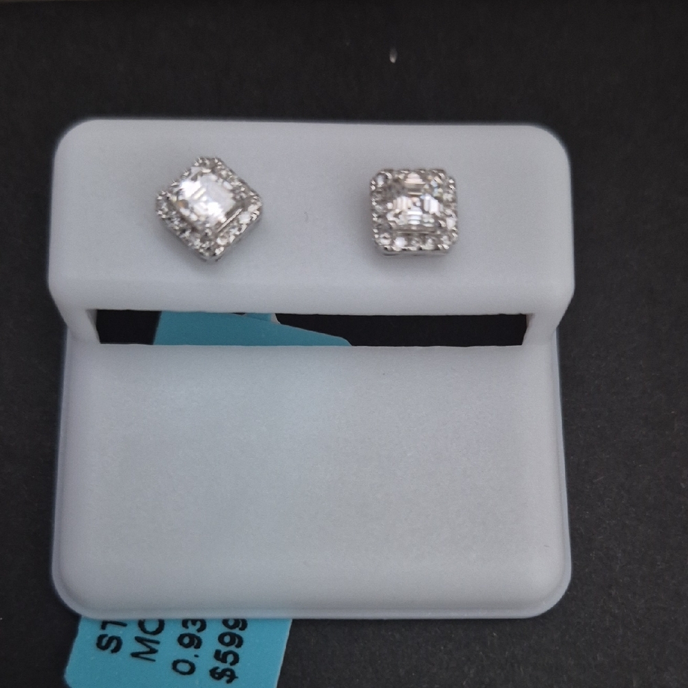 Moissanite Sterling Silver Stud Earrings